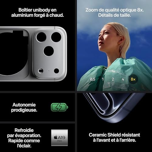 41gkCfehEmL._AC_.jpg Apple iPhone 17 Pro Max 256GB 6.9-inch screen, A19 Pro chip, Record battery life on iPhone, Pro Fusion camera system, Center Stage front camera; Intense Blue : Amazon.fr: Electronics